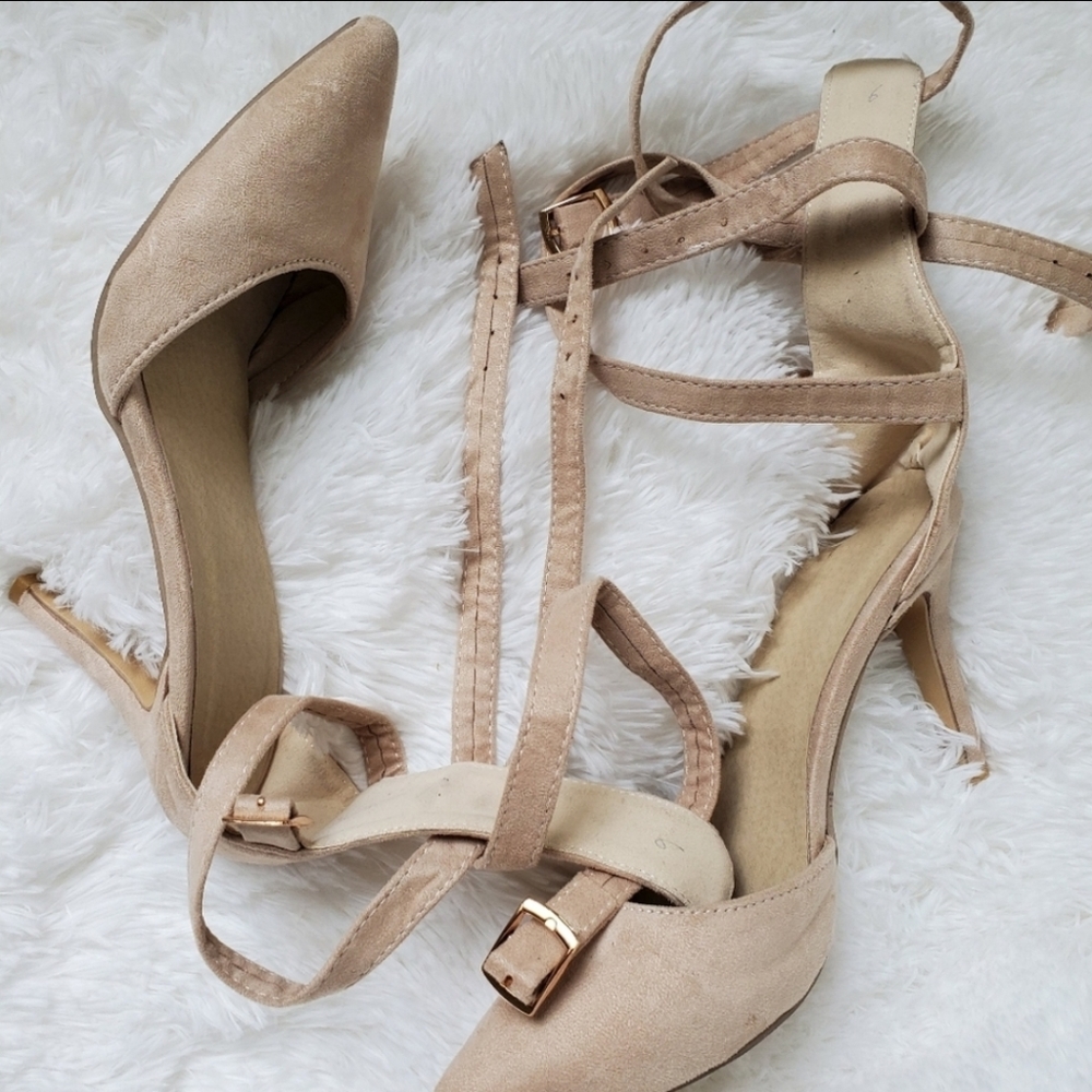 Tan Lace Up Heels